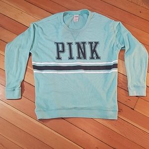 💥 PINK Victoria's Secret Aqua Blue Sweatshirt